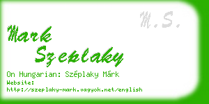 mark szeplaky business card